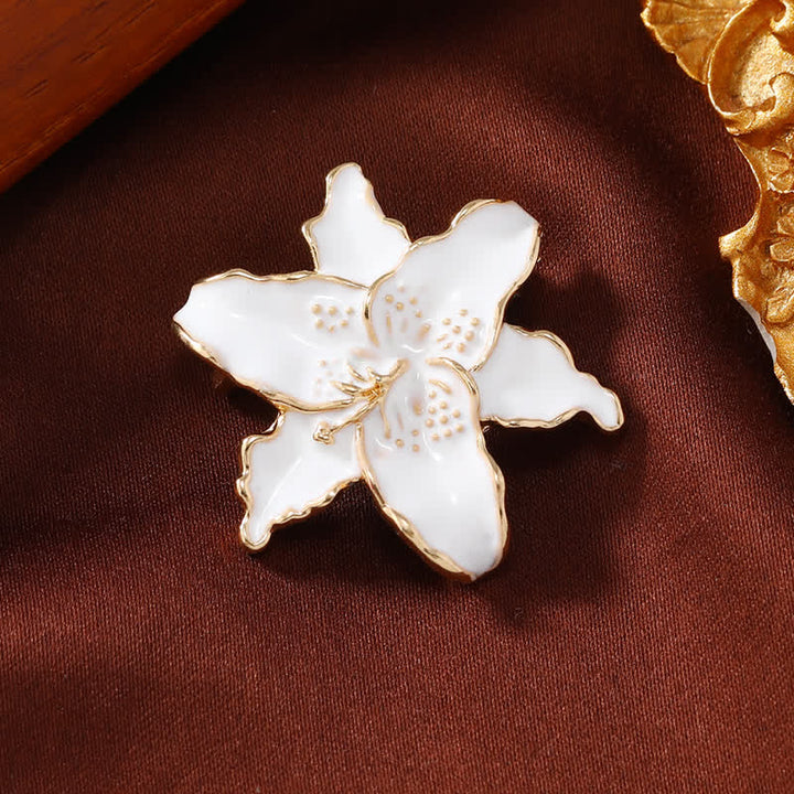 Broche floral esmaltado con forma de girasol pequeño para mujer