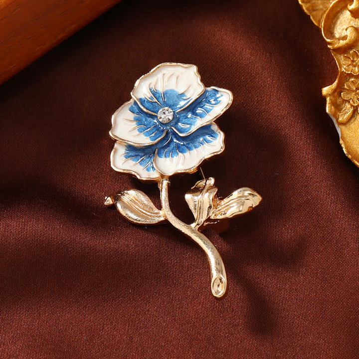 Broche floral esmaltado con forma de girasol pequeño para mujer