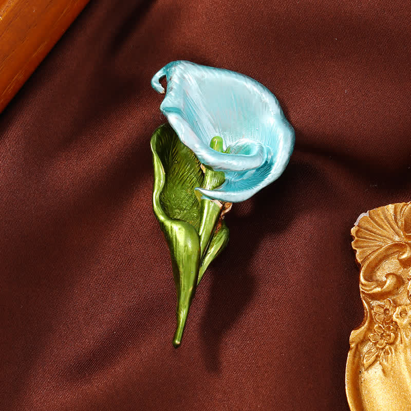 Broche elegante de flor de esmalte con clavel para mujer