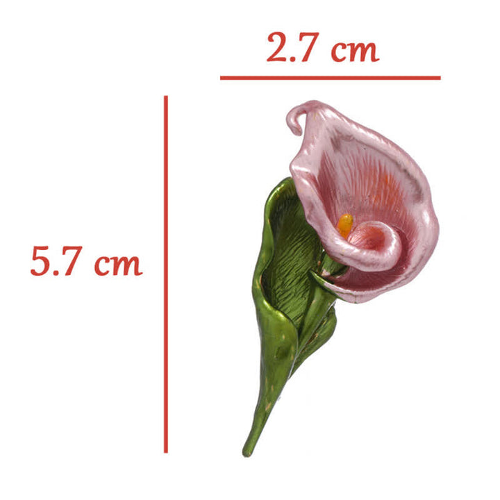 Broche elegante de flor de esmalte con clavel para mujer