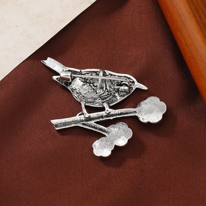 Broche de urraca de imitación turquesa azul para mujer