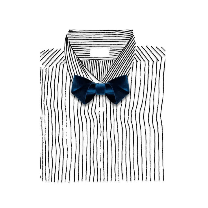 Pajarita de terciopelo de color liso de la serie azul para hombre