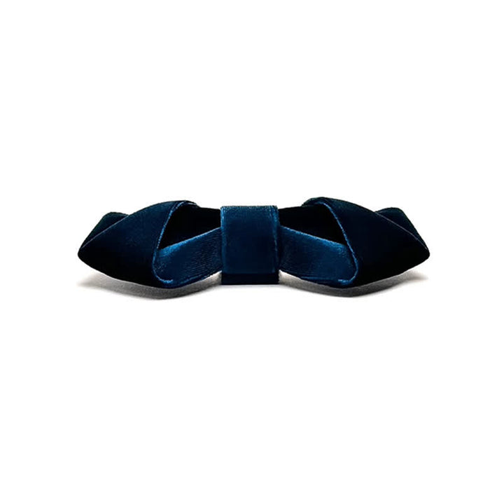 Pajarita de terciopelo de color liso de la serie azul para hombre