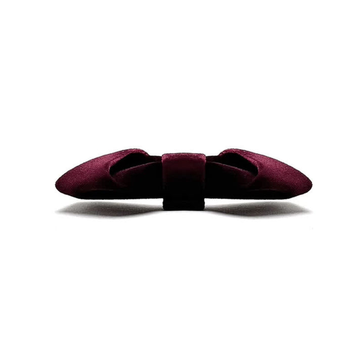 Pajarita de terciopelo de color liso de la serie rojo oscuro para hombre