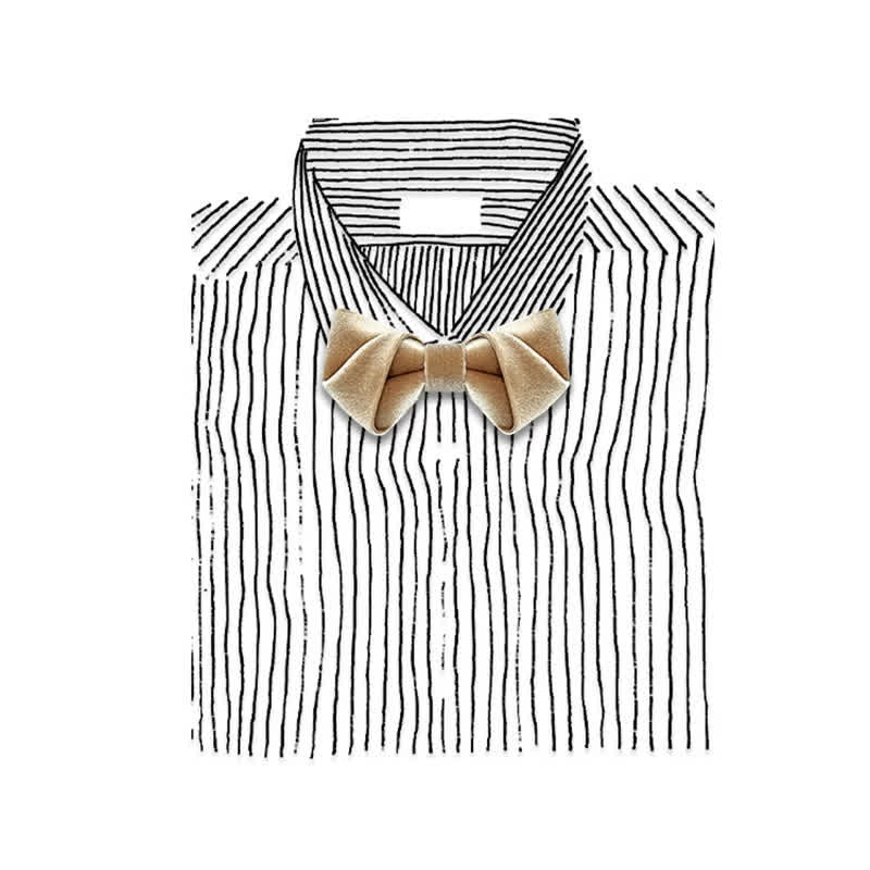 Pajarita de terciopelo de color liso para hombre, serie marrón champán