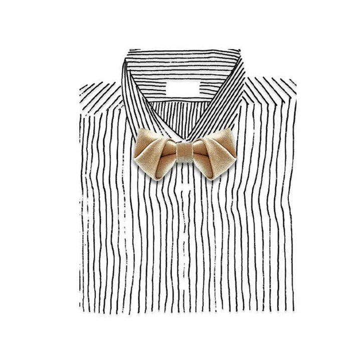 Pajarita de terciopelo de color liso para hombre, serie marrón champán