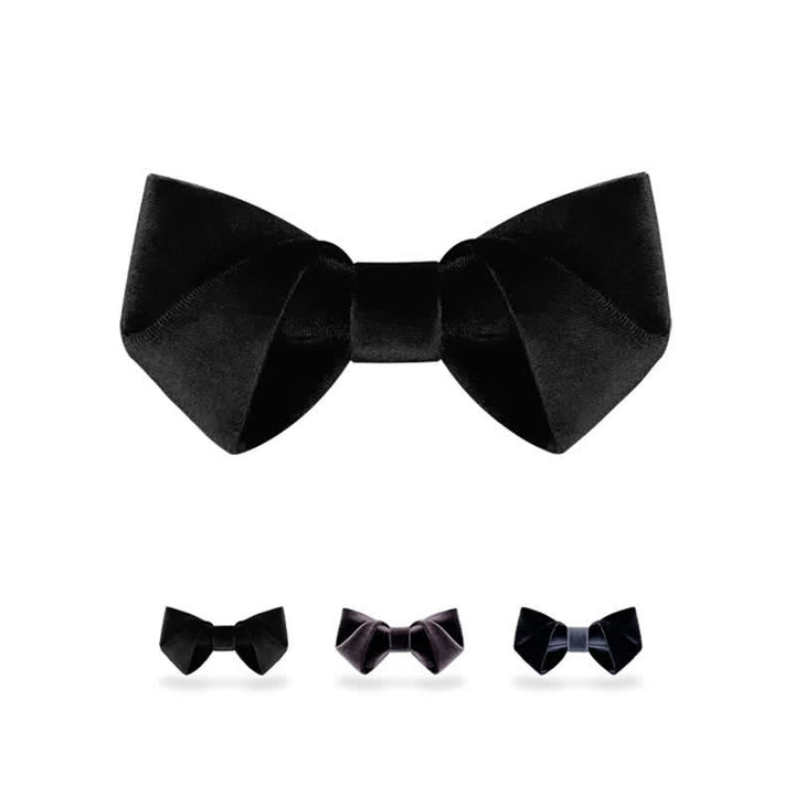 Pajarita de terciopelo de color liso de la serie Black Night para hombre