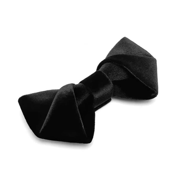 Pajarita de terciopelo de color liso de la serie Black Night para hombre