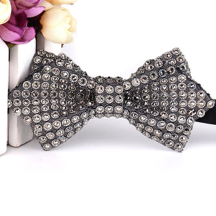 Pajarita puntiaguda con lentejuelas y diamantes de imitación de colores para hombre