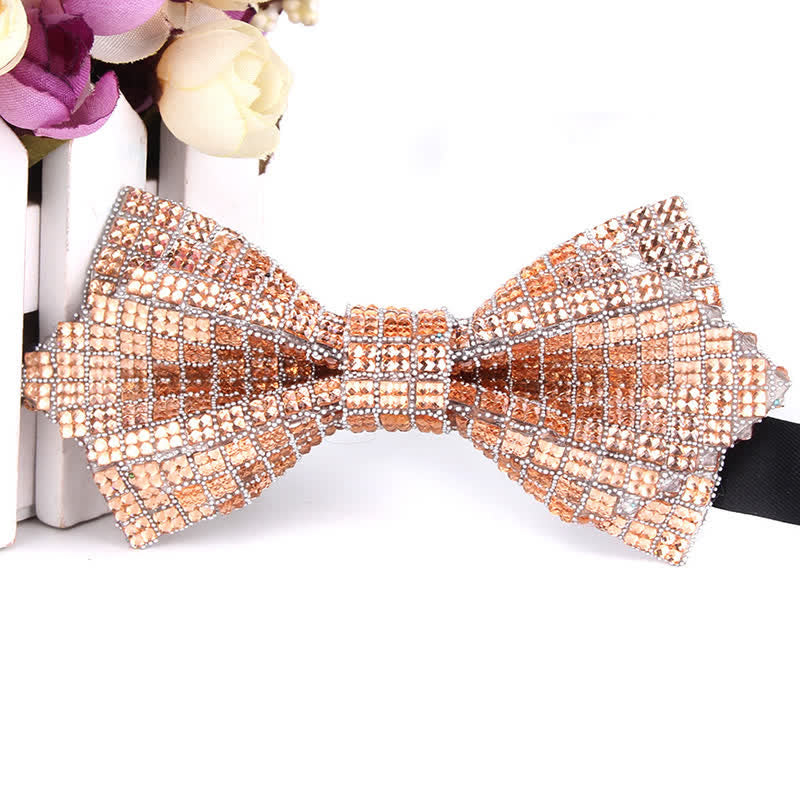 Pajarita puntiaguda con lentejuelas y diamantes de imitación de colores para hombre