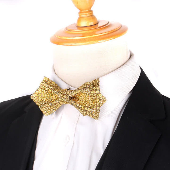 Pajarita puntiaguda con lentejuelas y diamantes de imitación de colores para hombre
