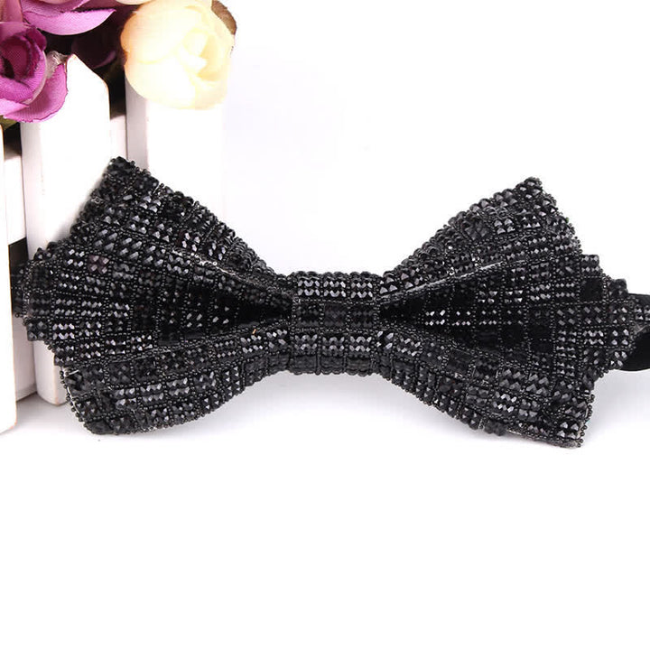 Pajarita puntiaguda con lentejuelas y diamantes de imitación de colores para hombre