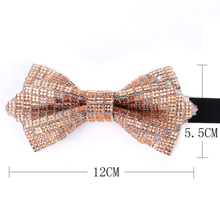 Pajarita puntiaguda con lentejuelas y diamantes de imitación de colores para hombre