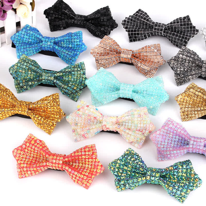 Pajarita puntiaguda con lentejuelas y diamantes de imitación de colores para hombre