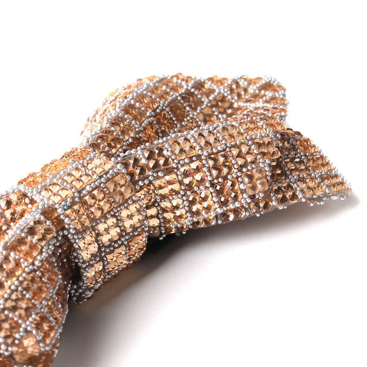 Pajarita puntiaguda con lentejuelas y diamantes de imitación de colores para hombre