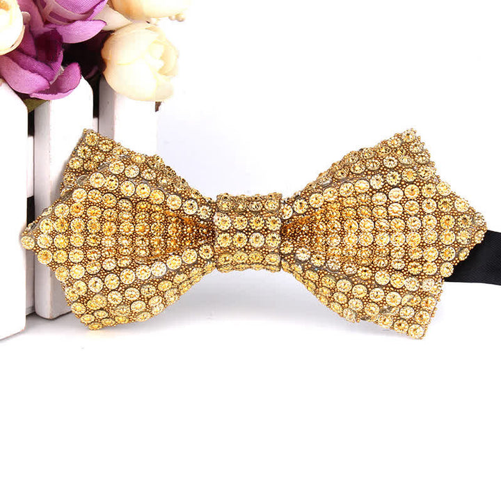 Pajarita puntiaguda con lentejuelas y diamantes de imitación de colores para hombre