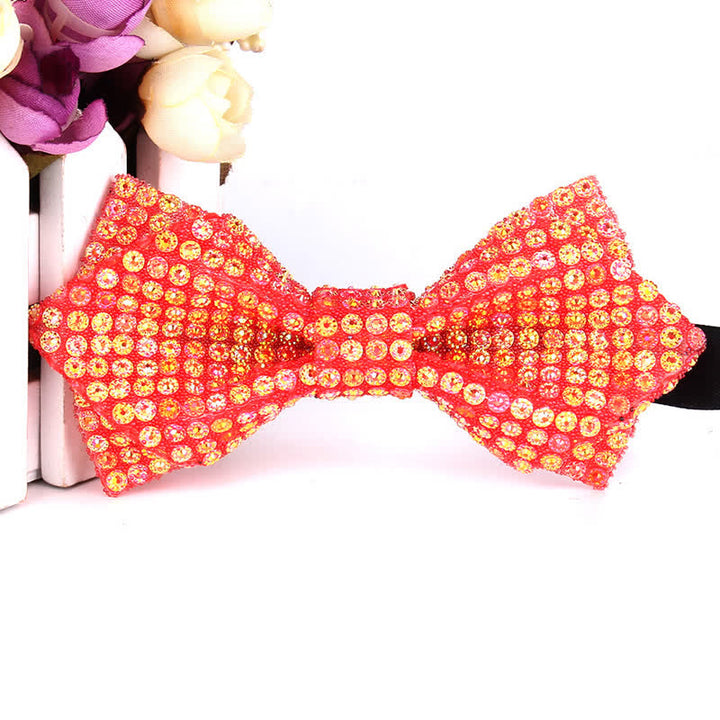 Pajarita puntiaguda con lentejuelas y diamantes de imitación de colores para hombre