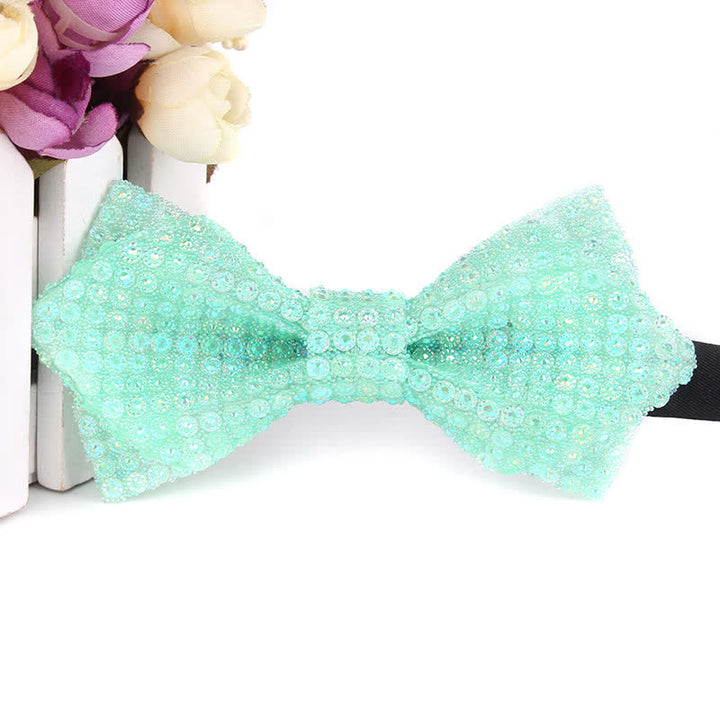 Pajarita puntiaguda con lentejuelas y diamantes de imitación de colores para hombre