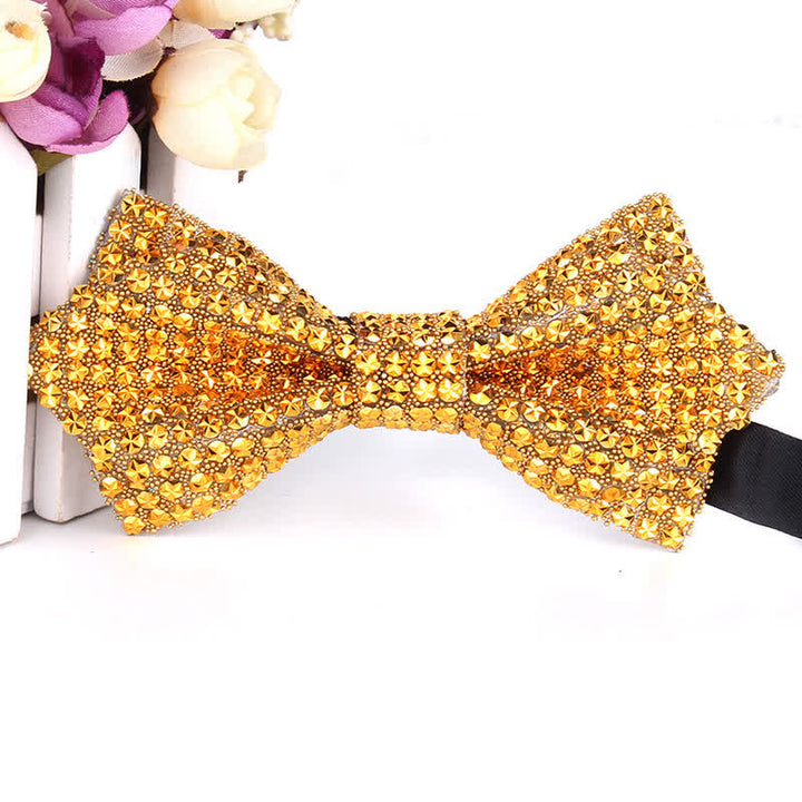 Pajarita puntiaguda con lentejuelas y diamantes de imitación de colores para hombre