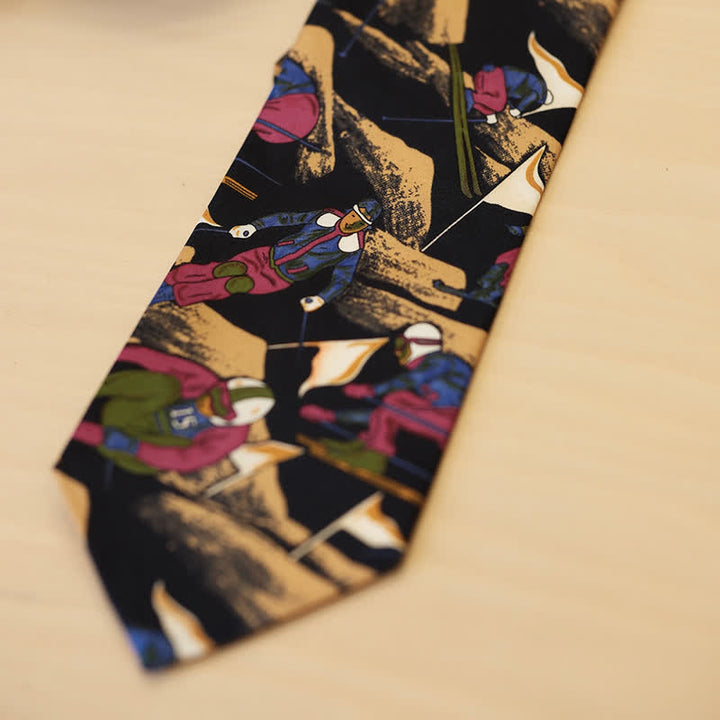 Corbata de caballero con estampado de esquí para hombre