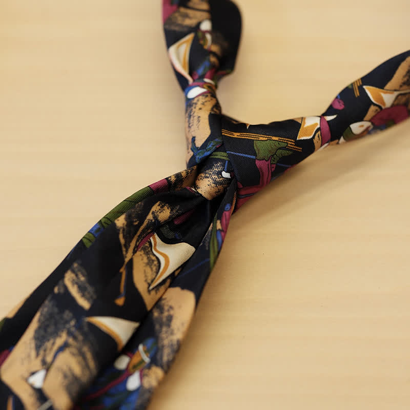 Corbata de caballero con estampado de esquí para hombre