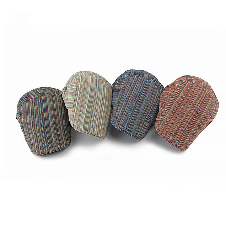 Boina informal con hebilla ajustable y rayas retro