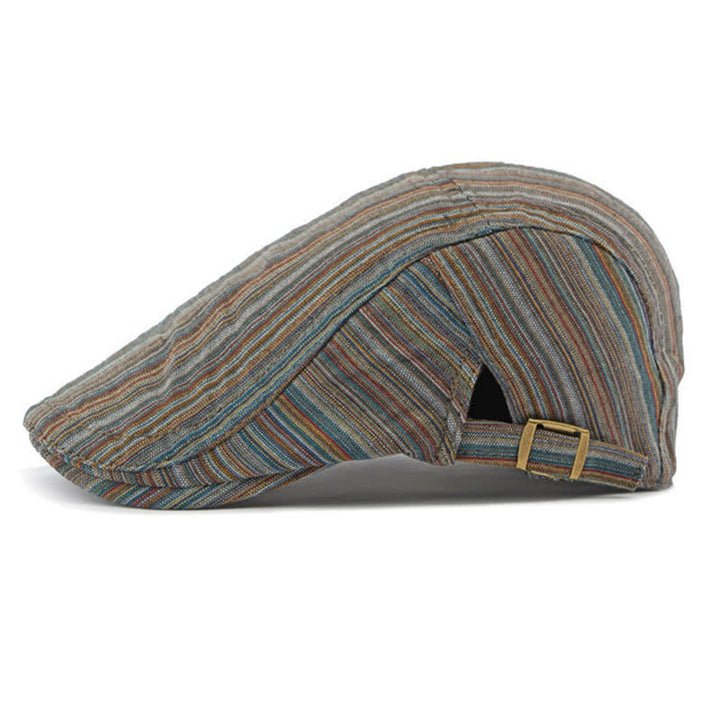Boina informal con hebilla ajustable y rayas retro