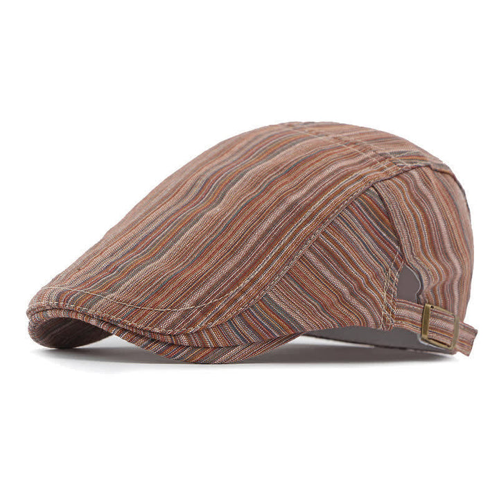 Boina informal con hebilla ajustable y rayas retro