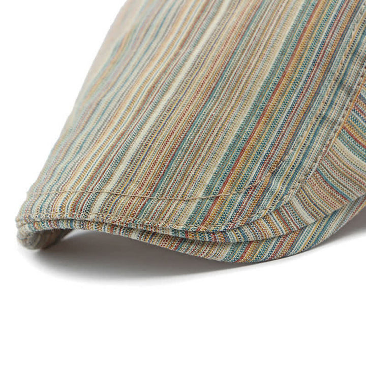 Boina informal con hebilla ajustable y rayas retro