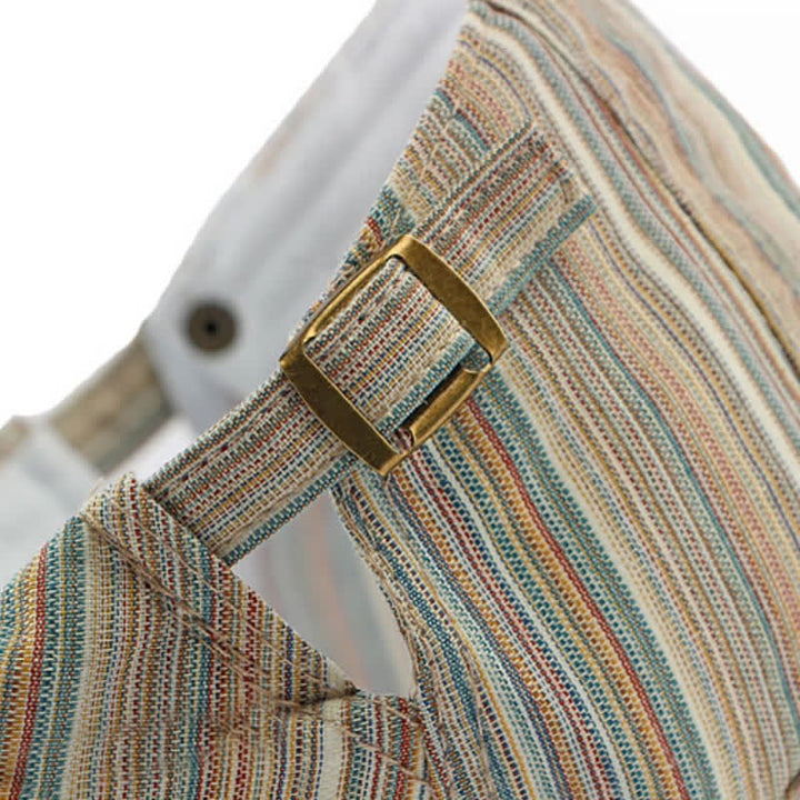 Boina informal con hebilla ajustable y rayas retro
