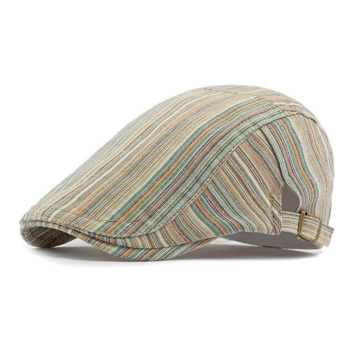 Boina informal con hebilla ajustable y rayas retro