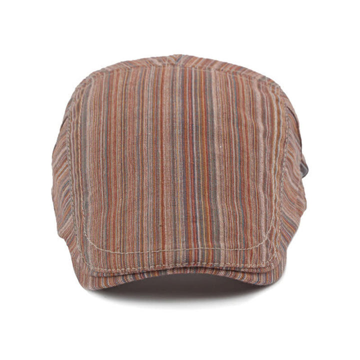 Boina informal con hebilla ajustable y rayas retro