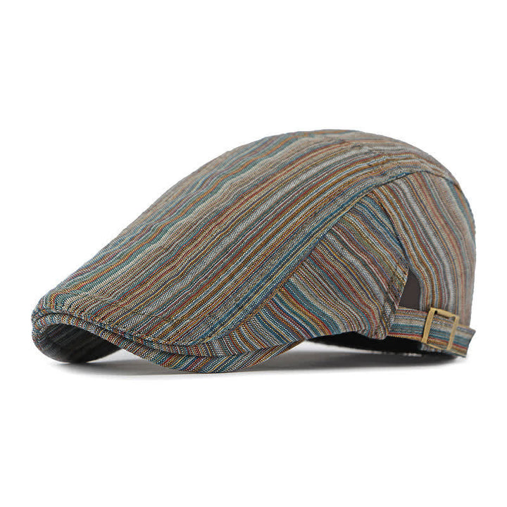 Boina informal con hebilla ajustable y rayas retro