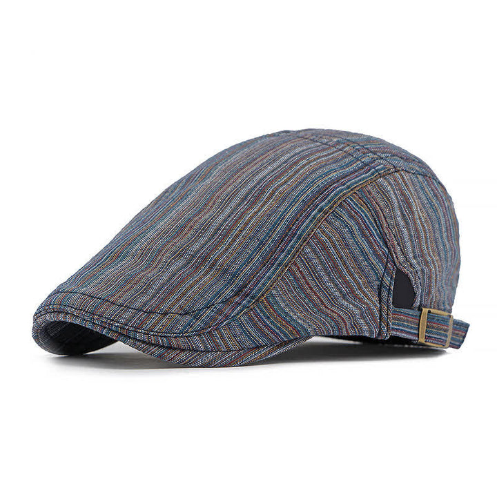 Boina informal con hebilla ajustable y rayas retro