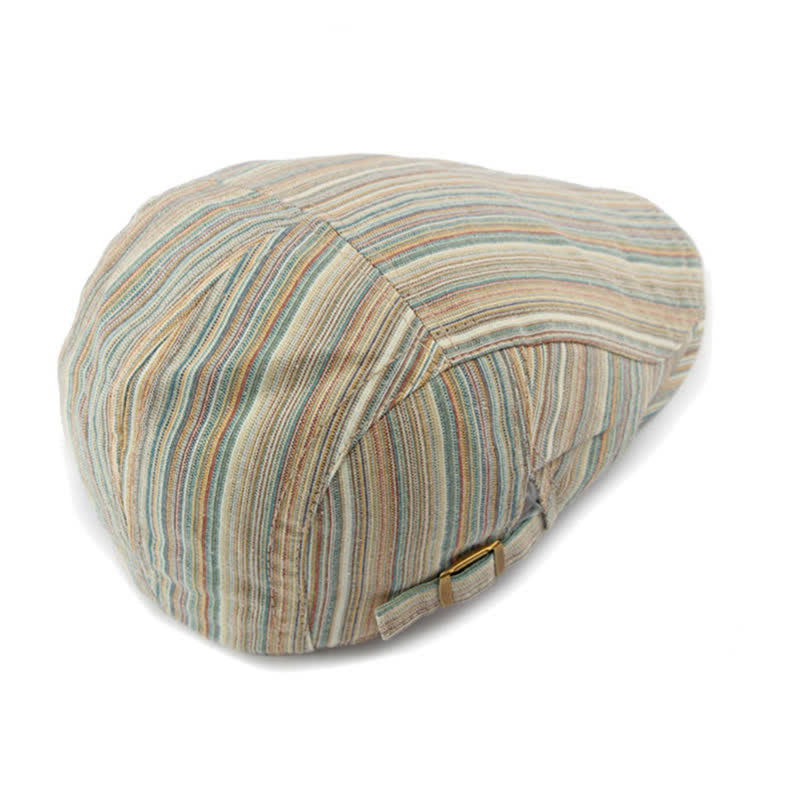 Boina informal con hebilla ajustable y rayas retro