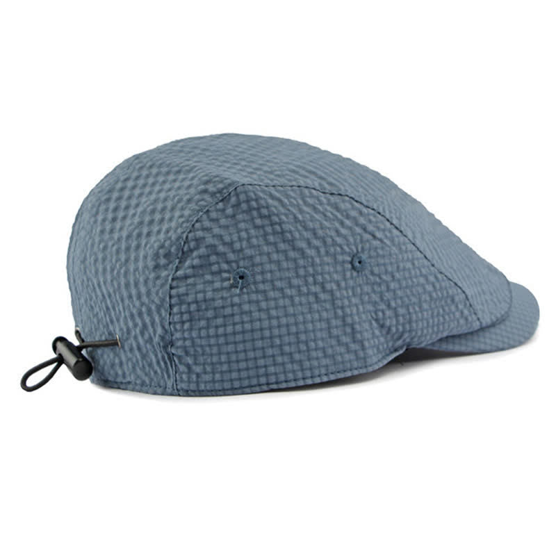 Boina de vendedor de periódicos de verano con cuadros escoceses y encanto retro