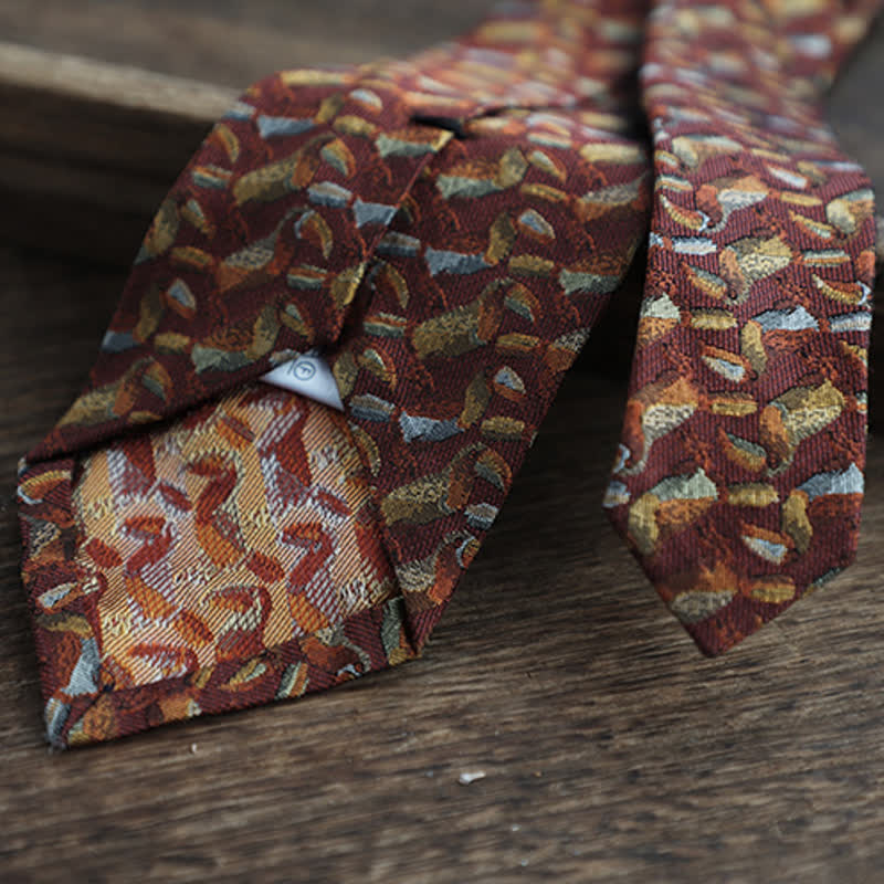 Corbata de seda pura con estampado de cachemira y rayas florales para hombre