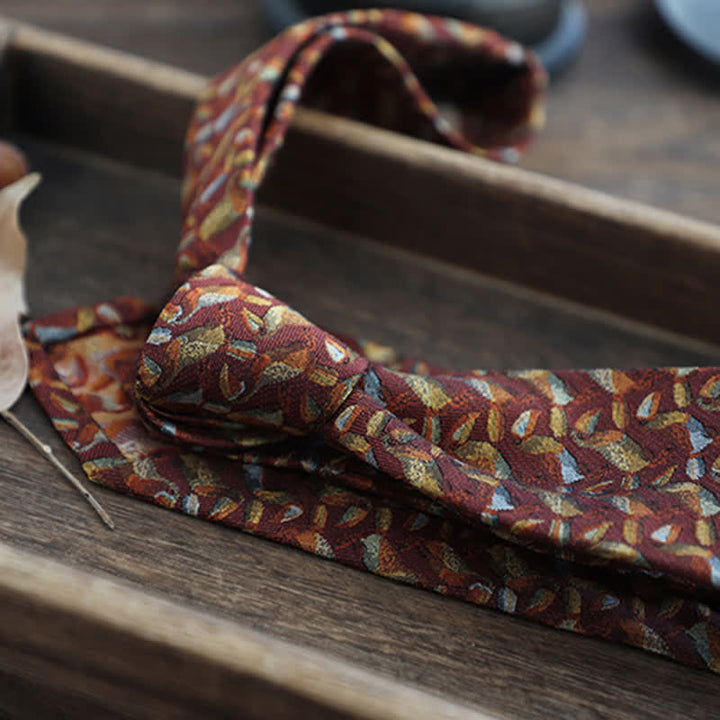 Corbata de seda pura con estampado de cachemira y rayas florales para hombre