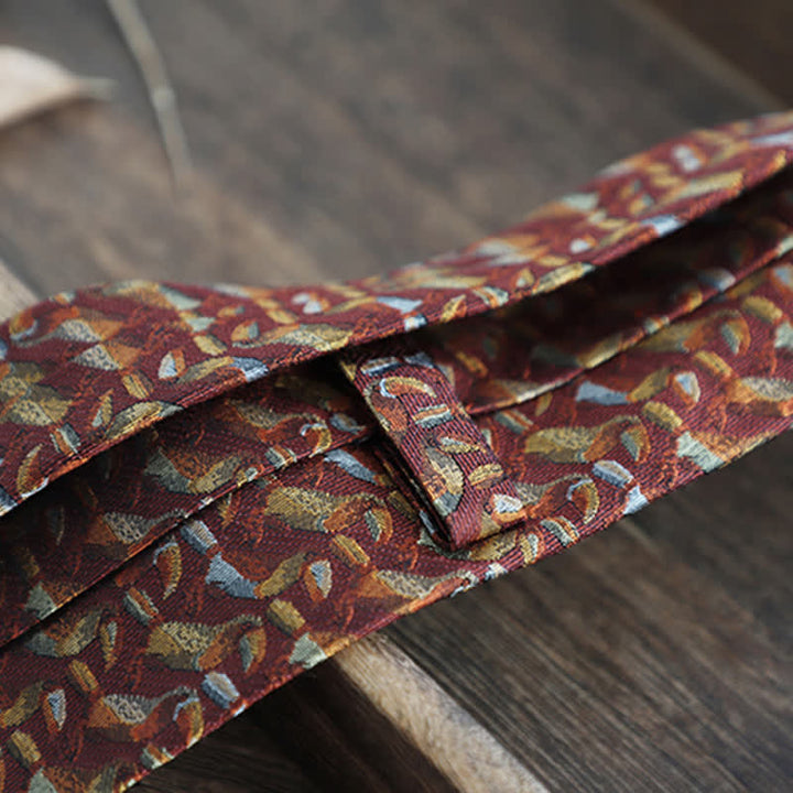 Corbata de seda pura con estampado de cachemira y rayas florales para hombre