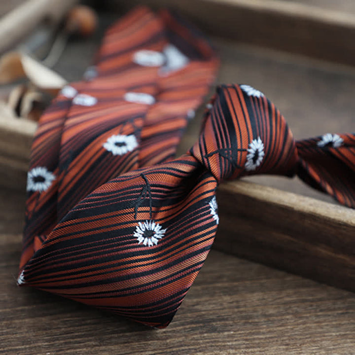 Corbata de seda pura con estampado de cachemira y rayas florales para hombre