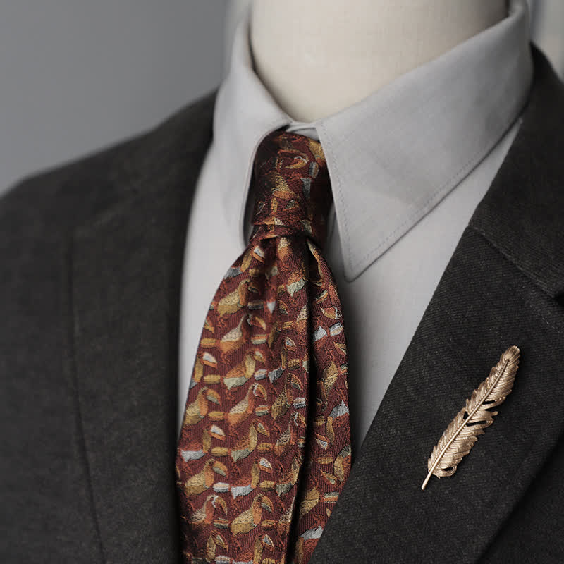 Corbata de seda pura con estampado de cachemira y rayas florales para hombre