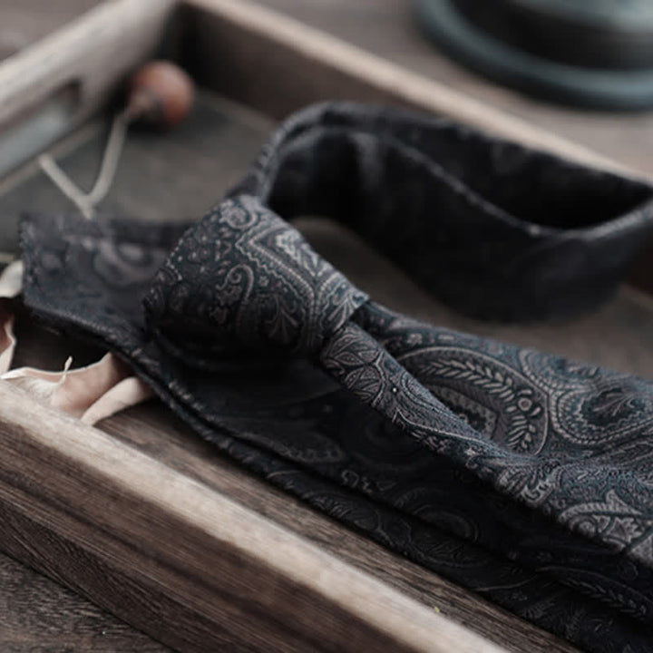 Corbata de seda pura con estampado de cachemira y rayas florales para hombre