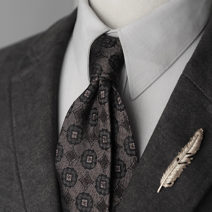 Corbata de seda pura con estampado de cachemira y rayas florales para hombre