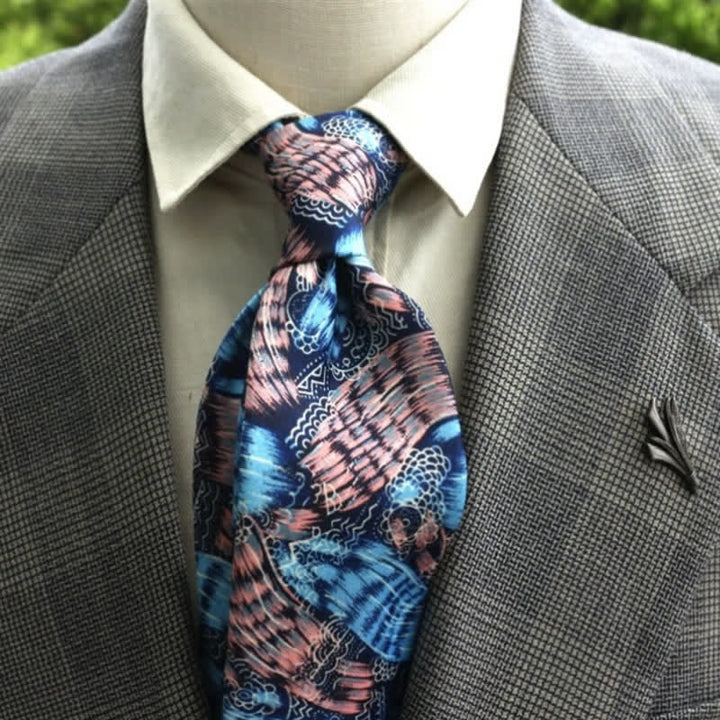 Corbata bohemia con estampado de flores fantásticas para hombre