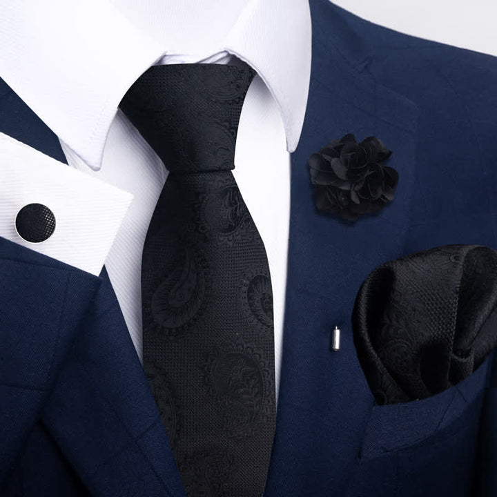 Conjunto de 4 corbatas formales de la serie negra para hombre