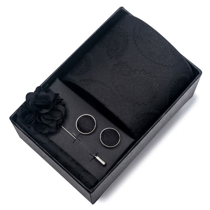 Conjunto de 4 corbatas formales de la serie negra para hombre