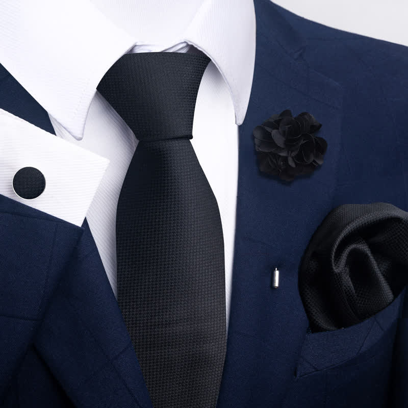Conjunto de 4 corbatas formales de la serie negra para hombre