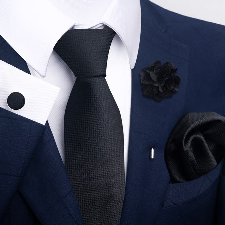 Conjunto de 4 corbatas formales de la serie negra para hombre