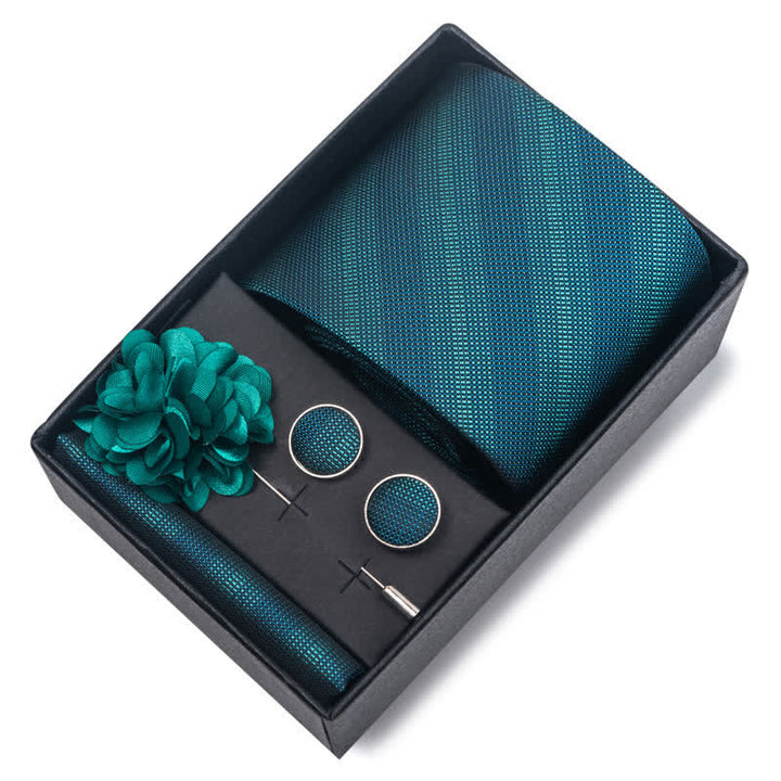 Juego de 4 corbatas para hombre de color verde oscuro suave