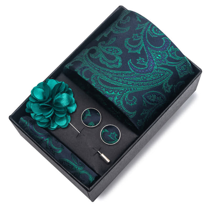 Juego de 4 corbatas para hombre de color verde oscuro suave